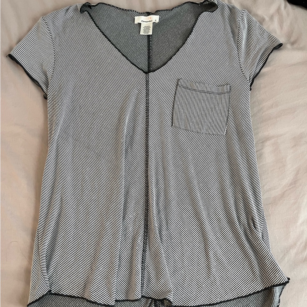 Black and White Striped Top